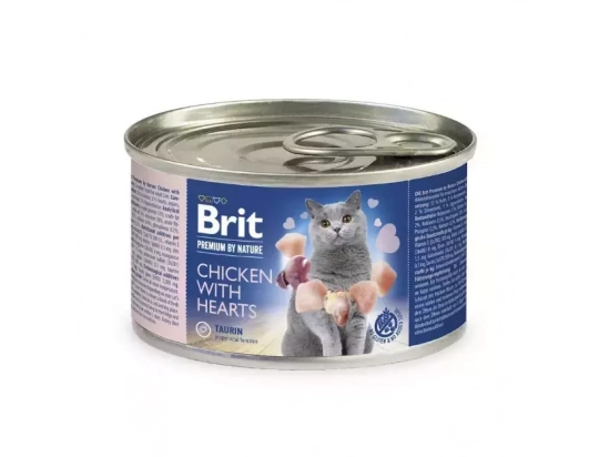 Фото - вологий корм (консерви) Brit Premium Cat Chicken & Hearts консерви для кішок, паштет КУРКА та СЕРДЕЧКИ