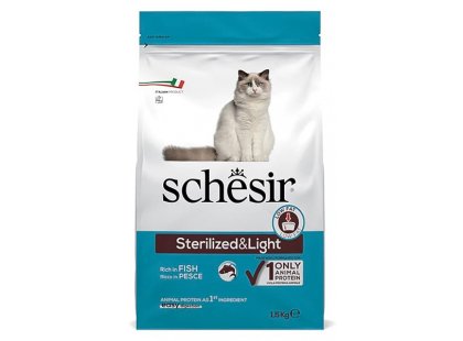 Фото - сухой корм Schesir STERILIZED & LIGHT сухой монопротеиновый корм для стерилизованных кошек и кастрированных котов РЫБА