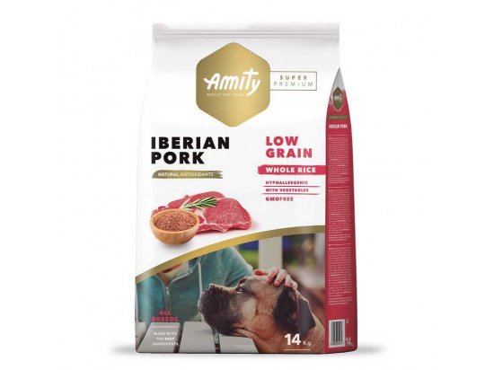 Amity (Аміті) Super Premium Low Grain Adult Iberian Pork сухий низькозерновий корм для дорослих собак усіх порід ІБЕРІЙСЬКА СВИНИНА