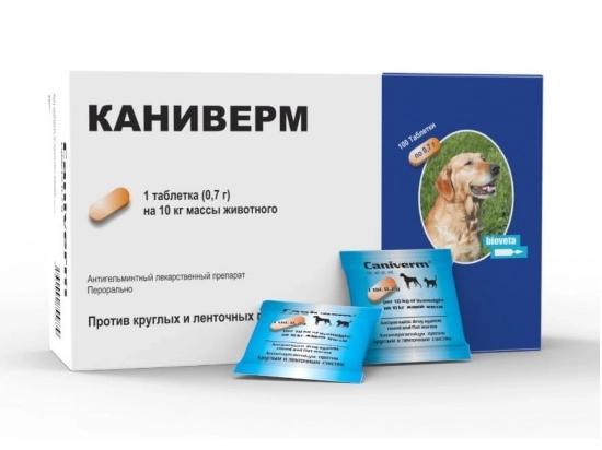 Фото - от глистов Bioveta (Биовета) Caniverm (Каниверм) таблетки от глистов для кошек и собак