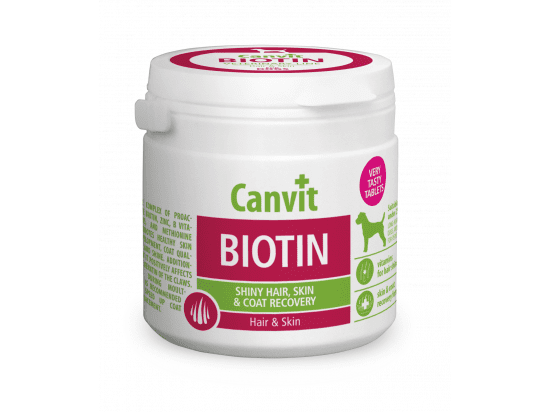 Фото - для кожи и шерсти Canvit Biotin (Биотин) таблетки биотина для собак весом до 25 кг