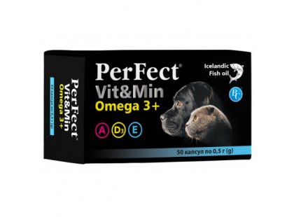 Фото - витамины и минералы Ветсинтез Perfect Vit&Min Omega 3+ витамины для собак и кошек с рыбьим жиром