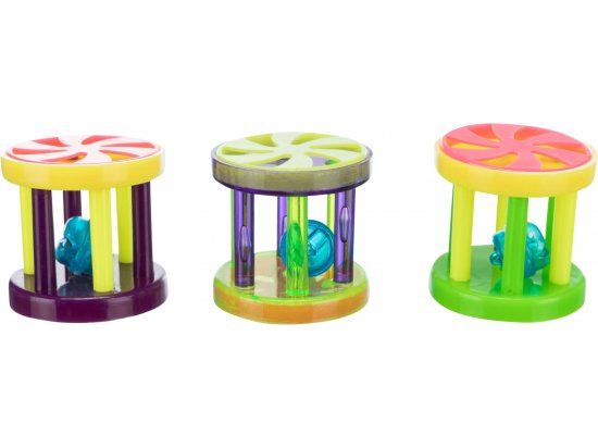 Фото - іграшки Trixie Іграшка для кішок з дзвіночком, м'яч або барабан (пластик)