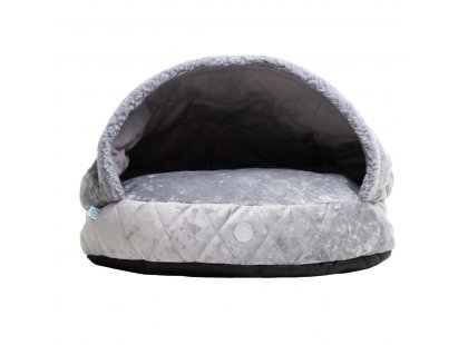 Фото - лежаки, матраси, килимки та будиночки Harley & Cho COVER PLUSH GREY лежак з капюшоном для собак, сірий