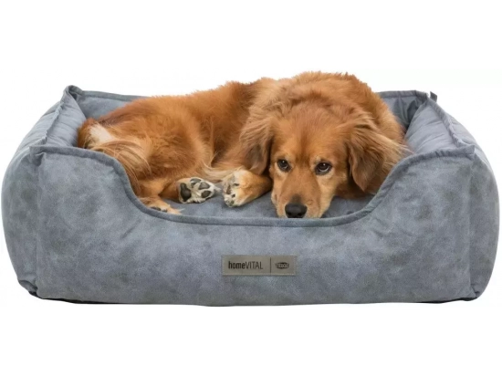 Фото - лежаки, матрасы, коврики и домики Trixie Calito Vital Ортопедический лежак с бортиком для кошек и собак, синий/серый
