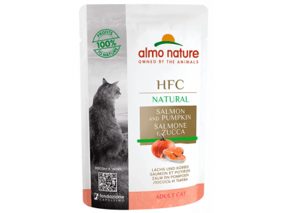Фото - влажный корм (консервы) Almo Nature HFC NATURAL SALMON & PUMPKIN консервы для кошек ЛОСОСЬ и ТЫКВА, пауч