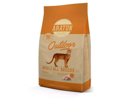 Фото - сухой корм Araton (Аратон) ADULT ALL BREEDS OUTDOOR сухой корм для активных кошек КУРИЦА И ИНДЕЙКА