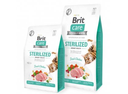 Фото - сухий корм Brit Care Cat Grain Free Sterilized Urinary Health Chicken беззерновий корм для стерилізованих кішок для профілактики МКБ КУРКА