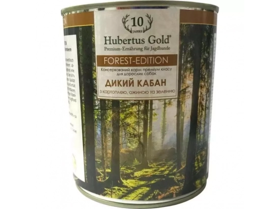 Фото - вологий корм (консерви) Hubertus Gold (Хубертус Голд) ДИКИЙ КАБАН консерви для собак з картоплею, ожиною та зеленню