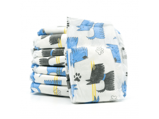 Фото - памперсы и трусики Misoko&Co (Мисоко и Ко) одноразовые подгузники для собак (кобелей) с индикатором влажности и ароматом лимона, ЩЕНКИ