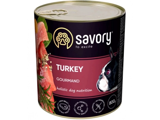 Фото - вологий корм (консерви) Savory (Сейворі) GOURMAND TURKEY вологий корм для дорослих собак (індичка)