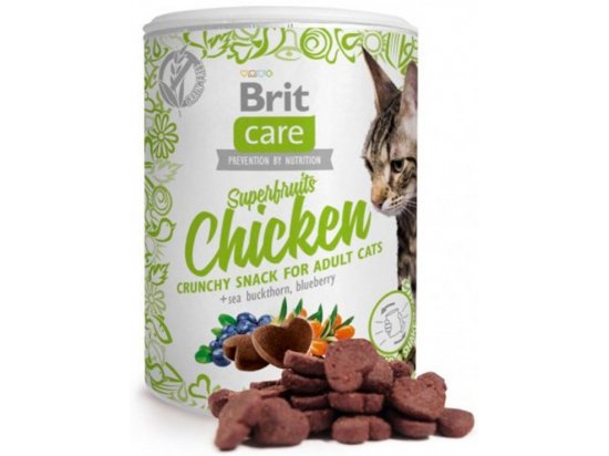 Фото - лакомства Brit Care Cat Snack Superfruits Chicken, Sea Buckthorn & Blueberry лакомство для кошек КУРИЦА, ОБЛЕПИХА и ЧЕРНИКА