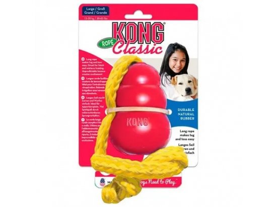 Фото - іграшки Kong CLASSIC іграшка для ласощів для собак з мотузкою ГРУША