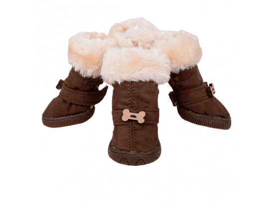 Фото - обувь Ruispet утепленные ботинки для собак малых пород, коричневый