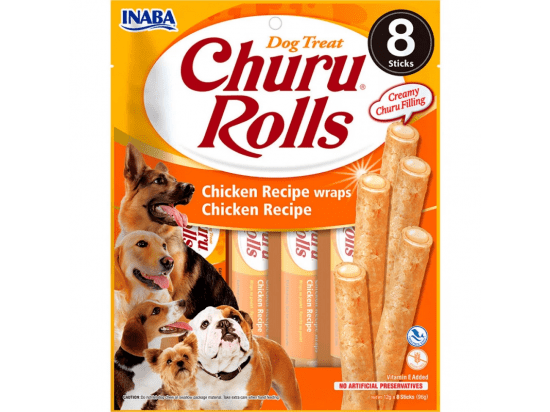 Фото - ласощі Inaba Dog Churu Rolls Chicken ласощі для собак роли КУРКА