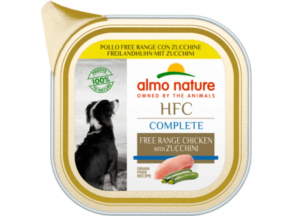 Фото - вологий корм (консерви) Almo Nature HFC COMPLETE FREE RANGE CHICKEN & ZUCCHINI консерви для собак КУРКА ВІЛЬНОГО ВИГУЛУ та ЦУКІНІ