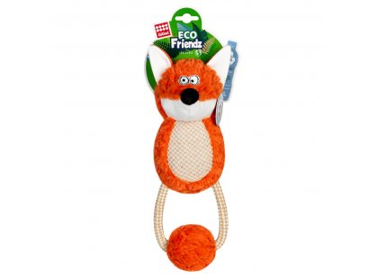 Фото - игрушки GiGwi (Гигви) Eco Friendz ЛИСА игрушка для собак с пищалкою и веревкой
