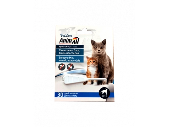 Фото - від бліх та кліщів AnimAll VetLine Spot-On краплі протипаразитарні для котів