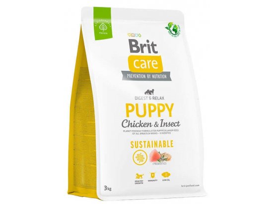 Фото - сухий корм Brit Care Dog Sustainable Puppy Chicken & Insect сухий корм для цуценят КУРКА та КОМАХИ