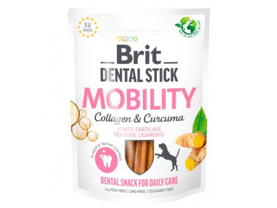 Фото - лакомства Brit Care Dog Dental Stick Mobility Collagen & Curcuma лакомство для мобильности суставов у собак КОЛЛАГЕН и КУРКУМА