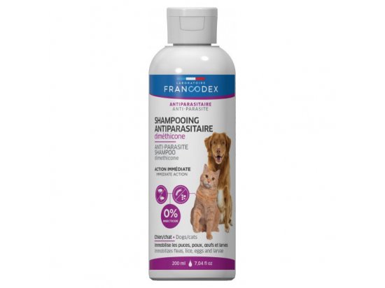 Фото - від бліх та кліщів Francodex Anti-parasite Dimethicone Shampoo антипаразитарний шампунь з демітиконом для котів та собак