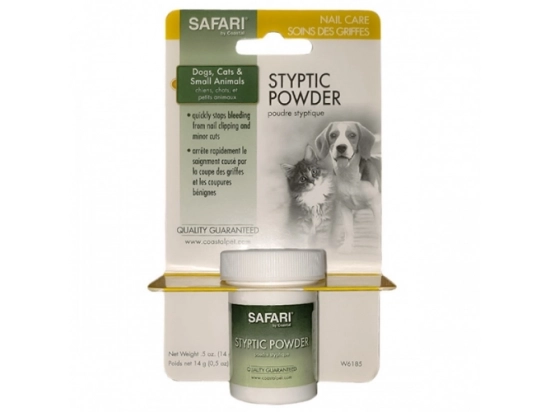 Фото - от ран и порезов Safari Styptic Powder Порошок антисептический, кровеостанавливающий для собак, кошек и мелких животных