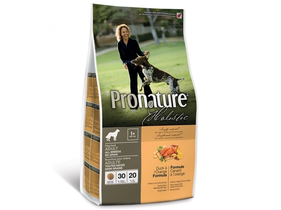 Фото - сухий корм Pronature Holistic (Пронатюр Холістик) КАЧКА З АПЕЛЬСИНАМИ БЕЗ ЗЛАКІВ корм для собак