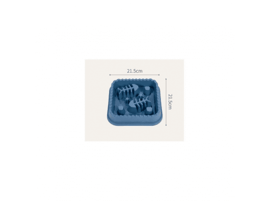 Фото - миски, поилки, фонтаны WahoPet Slow Feeder миска для медленного кормления РЫБКИ, голубой