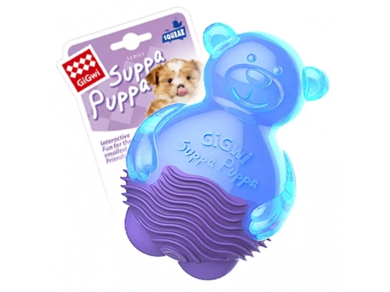 Фото - іграшки GiGwi (Гігві) Suppa Puppa ВЕДМЕДИК іграшка для собак з пищалкою синій, 9 см