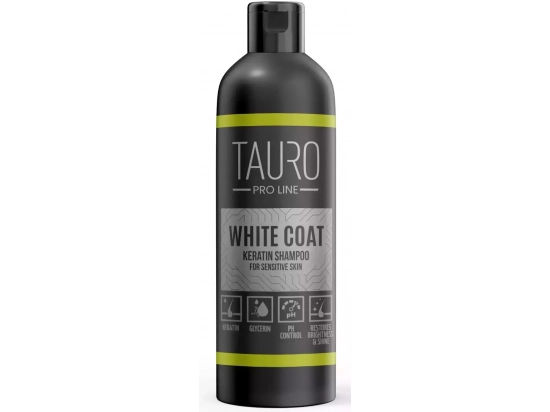 Фото - повсякденна косметика Tauro (Тауро) Pro Line White Сoat Keratin Shampoo Шампунь для збереження кольору, зволоження, харчування для собак та котів з білою шерстю