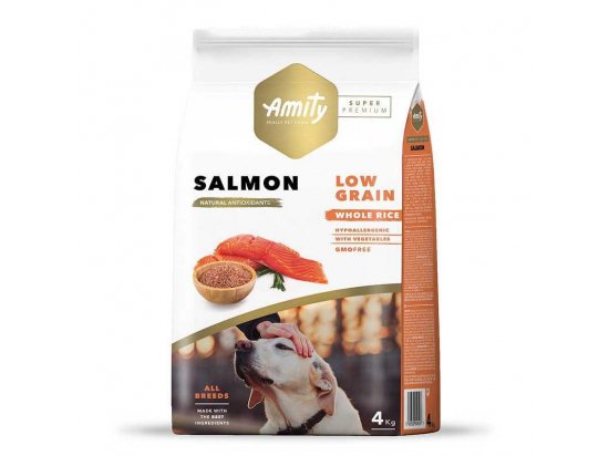 Amity (Аміті) Super Premium Low Grain Adult Salmon сухий низькозерновий корм для дорослих собак усіх порід ЛОСОСЬ