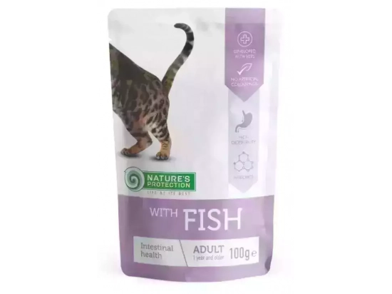 Фото - влажный корм (консервы) Natures Protection (Нейчез Протекшин) INTESTINAL HEALTH FISH (РЫБА) влажный корм для  кошек с чувствительным пищеварением