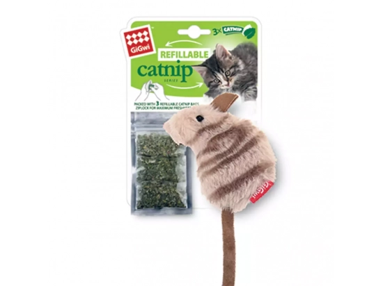 Фото - игрушки GiGwi (Гигви) Catnip МЫШКА игрушка для котов с кошачьей мятой