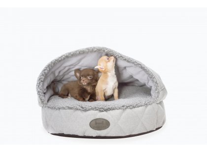 Фото - спальні місця, лежаки Harley & Cho COVER SILVER лежак з капюшоном для собак, сірий