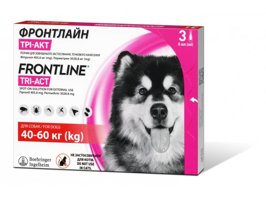 Frontline Tri-Act краплі від бліх, кліщів та комарів для собак - 5 фото