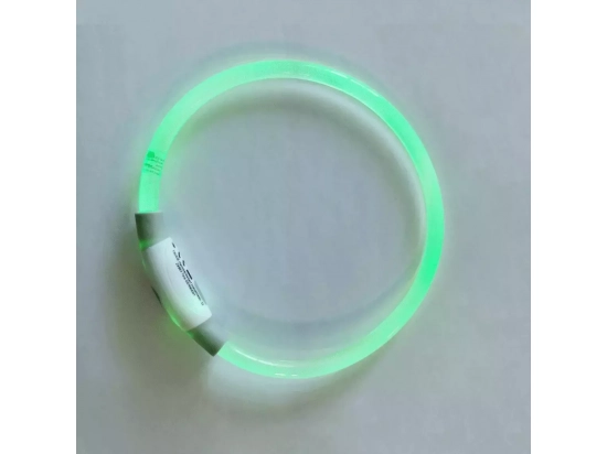 Фото - амуніція Trixie USB Flash Light Ring нашийник для собак, що світиться, прозорий, зелений