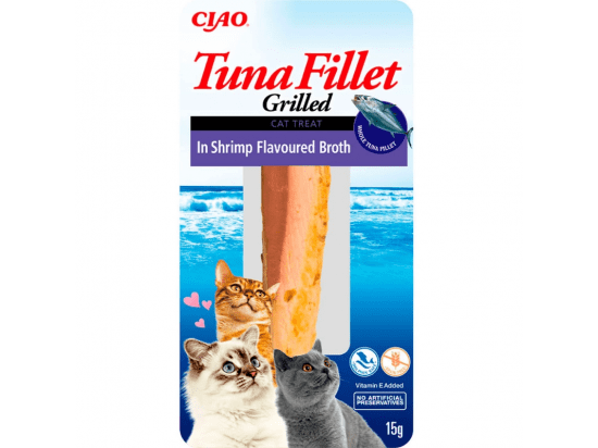 Фото - ласощі Inaba Cat Grilled Tuna Fillet in Shrimp Broth ласощі для котів ФІЛЕ ТУНЦЯ В БУЛЬЙОНІ З КРЕВЕТОК