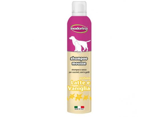 Фото - повсякденна косметика Inodorina Shampooing Mousse Lat Van шампунь-мус з екстрактом ванілі та молока для котів та собак