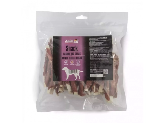 Фото - лакомства AnimAll Snack утиные стики с рыбой для собак