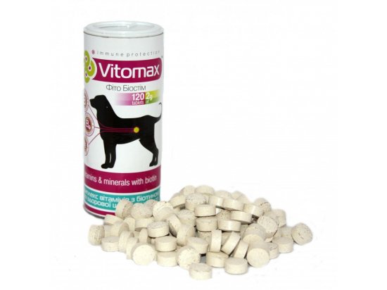 Фото - витамины и минералы Vitomax Комплекс витаминов с биотином для здоровой кожи и шерсти собак