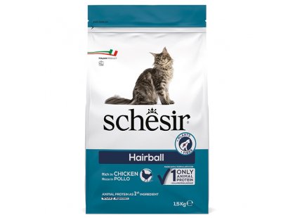 Фото - сухий корм Schesir HAIRBALL сухий монопротеїновий корм для котів з довгою шерстю КУРКА