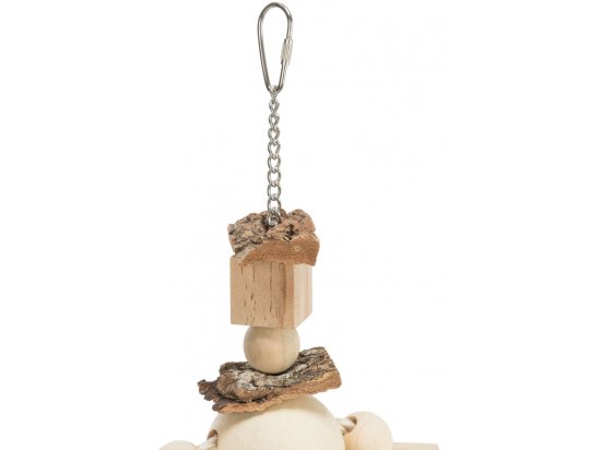 Фото - игрушки Trixie Деревянная игрушка для птиц с кожей и веревкой (58986)