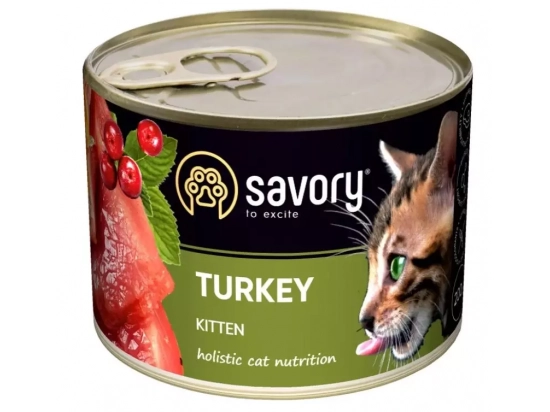 Фото - вологий корм (консерви) Savory (Сейворі) KITTEN TURKEY вологий корм для кошенят (індичка)