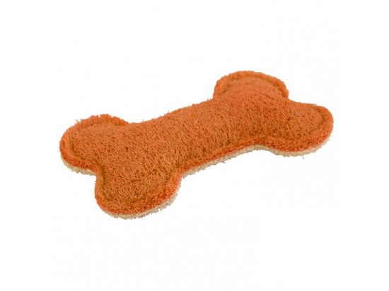 Фото - игрушки DoggyMan (ДоггиМен) Loofah Bone жевательная игрушка для чистки зубов собак КОСТЬ ЛЮФА, вкус КАРАМЕЛЬ, оранжевый/бежевый