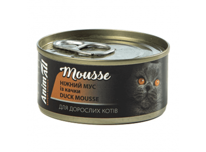 Фото - вологий корм (консерви) AnimAll Mousse Duck вологий корм для котів КАЧКА, мус