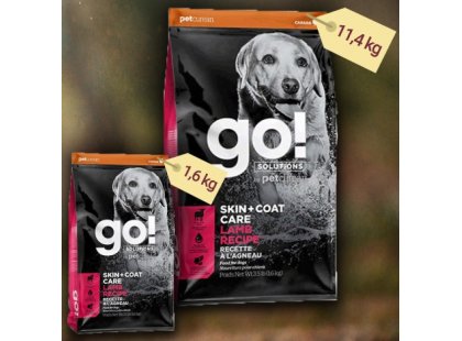 Фото - сухий корм GO! Solutions Skin & Coat Care With Grains Lamb Recipe сухий корм для собак і цуценят для здорової шкіри та шерсті ЯГНЯ