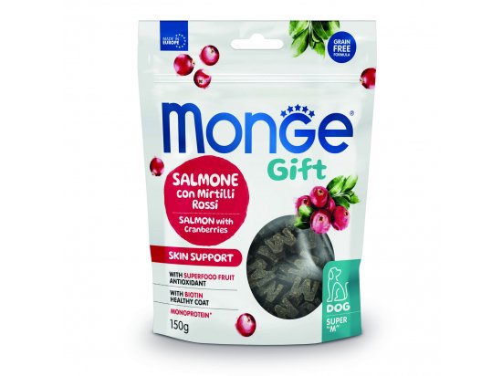 Фото - лакомства Monge Dog Gift Skin Support Adult Salmon & Cranberries лакомство для кожи и шерсти взрослых собак ЛОСОСЬ и КЛЮКВА