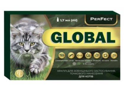 Фото - від бліх та кліщів Ветсинтез PerFect Global краплі на холку від бліх, кліщів та гельмінтів для котів