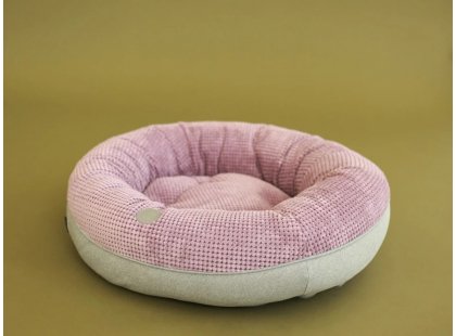 Фото - лежаки, матрасы, коврики и домики Harley & Cho BAGEL PINK лежак для собак и кошек овальный, вельвет, розовый