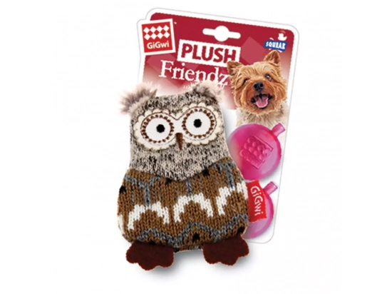 Фото - игрушки GiGwi (Гигви) Plush Friendz СОВА игрушка для собак с пищалкой, 10 см